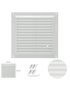 Rejilla Plastico Sobreponer Con Malla Posterior 20x20 cm. 2