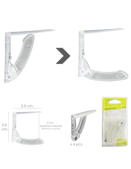 Sujeta Manteles Transparentes Con Muelle Extrafuerte 4 Piezas