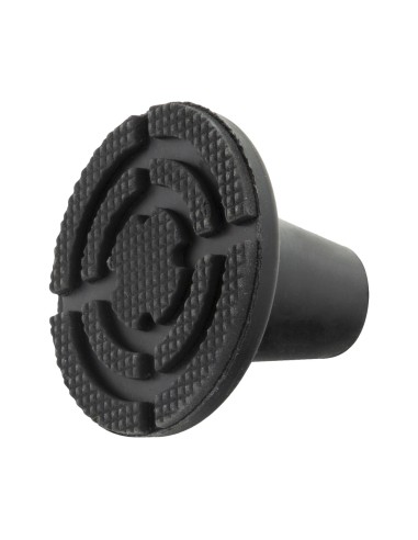 Taco Goma Baston Negro Tubo Ø 19 mm. / Base Ø 85 mm. Tipo Ventosa Bolsa 5 Unidades