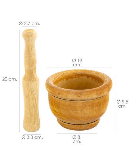 Mortero Madera Cocina Oryx Ø 14 cm