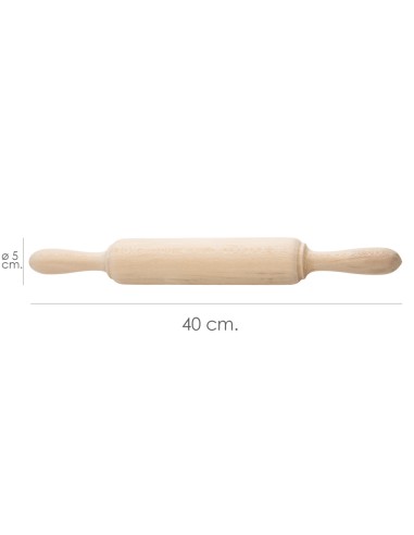 Rodillo Amasar Madera Oryx 40 cm.