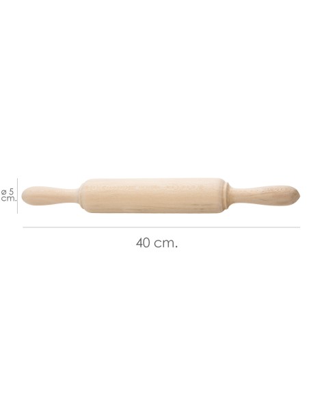 Rodillo Amasar Madera Oryx 40 cm.