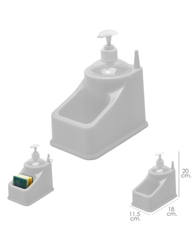 Estropajero Plastico Con Dosificador Color Blanco