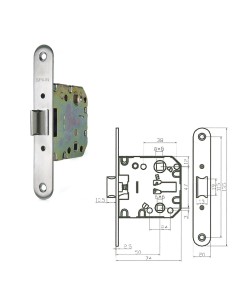 Picaporte Wolfpack 2000- 50 Acero Zincado Canto Redondo 2