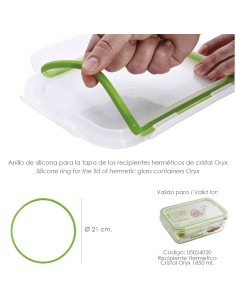 Anillo Silicona Para Recipiente Hermetico Cristal Rectangular 1850 ml. 2