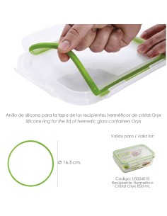 Anillo Silicona Para Recipiente Hermetico Cristal Rectangular 850 ml. 2