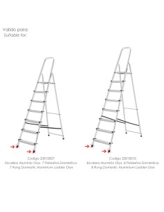 Contera Escaleras Aluminio Oryx Delantera de 7 y 8 Peldaños 2