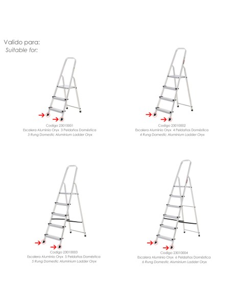 Contera Escaleras Aluminio Oryx Delantera de 3 a 6 Peldaños