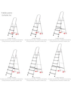 Contera Escaleras Aluminio Oryx Trasera, de 3 a 8 Peldaños 2