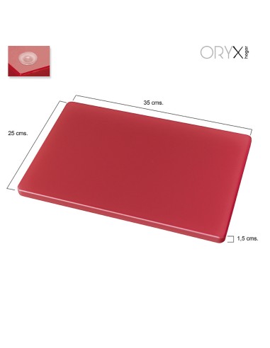 Tabla Cortar Polietileno 35x25x1,5 cm. Color Rojo