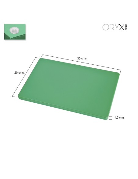 Tabla Cortar Polietileno 30x20x1,5 cm. Color Verde