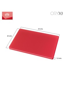 Tabla Cortar Polietileno 30x20x1,5 cm. Color Rojo 2