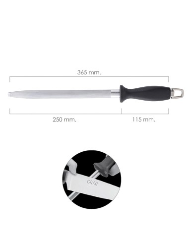 Chaira Afiladora Ovalada 25 cm. Negra.