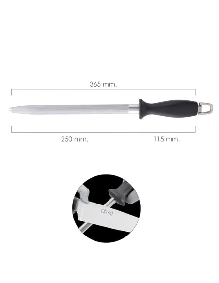 Chaira Afiladora Ovalada 25 cm. Negra.