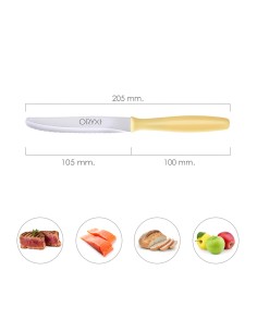 Cuchillo Mesa Etna Hoja Sierra Acero Inoxidable 10 cm. Amarillo (Blister 6 piezas) 2