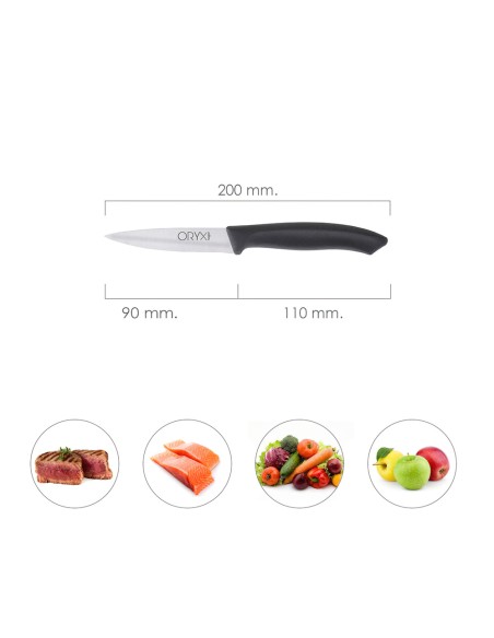 Cuchillo Nuuk Mondador Hoja Acero Inoxidable 9 cm. Negro (Blister 3 Piezas)