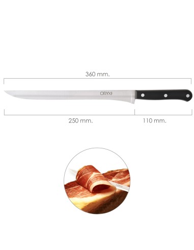 Cuchillo Grenoble Jamonero Hoja Acero Inoxidable 25 cm. Negro