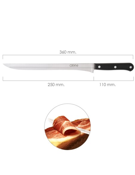 Cuchillo Grenoble Jamonero Hoja Acero Inoxidable 25 cm. Negro