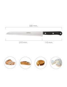 Cuchillo Grenoble Panero Hoja Acero Inoxidable 20 cm. Negro 2