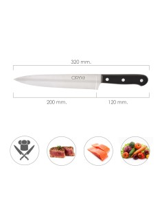 Cuchillo Grenoble Cocinero / Chef Hoja Acero Inoxidable 20 cm. Negro 2