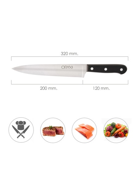 Cuchillo Grenoble Cocinero / Chef Hoja Acero Inoxidable 20 cm. Negro