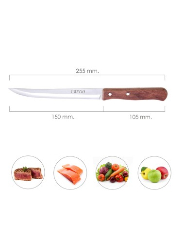 Cuchillo Montana Cocina Hoja Acero Inoxidable 15 cm. Mango Madera