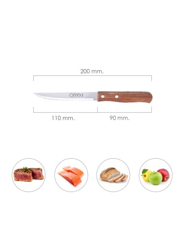 Cuchillo Montana Multiusos Hoja Sierra Acero Inoxidable 11 cm. Mango Madera (Blister 3 piezas)