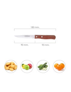 Cuchillo Montana Patatero Hoja Acero Inoxidable 9 cm. Mango madera (Blister 3 piezas) 2