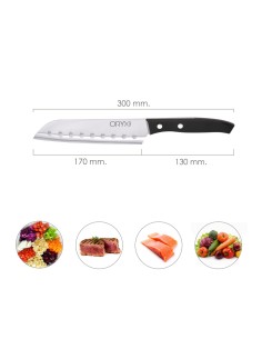 Cuchillo Aspen Santoku Hoja Acero Inoxidable 17 cm. Negro 2