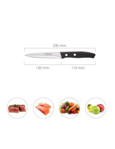 Cuchillo Aspen Cocina Hoja Acero Inoxidable 12 cm. Negro 2