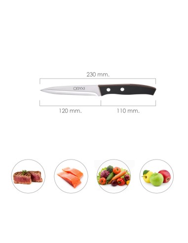 Cuchillo Aspen Cocina Hoja Acero Inoxidable 12 cm. Negro