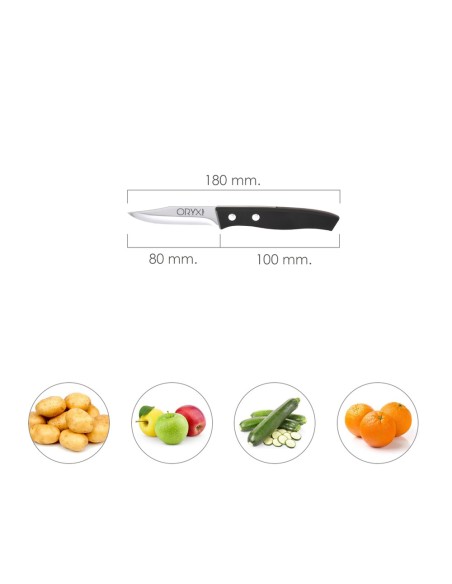 Cuchillo Aspen Mondador Hoja Acero Inoxidable 8 cm. Negro