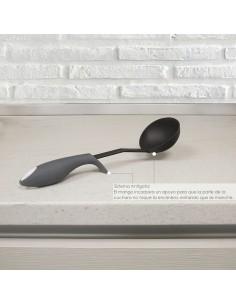 Cucharon Servir Cocina Nylon Con Mango Antigotas Engomado 32 x 9,8 cm. 2