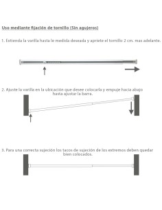 Barra Visillo Extensible 148.5/240 cm.Con Muelle Presion Ajustable (1 Pieza) 2