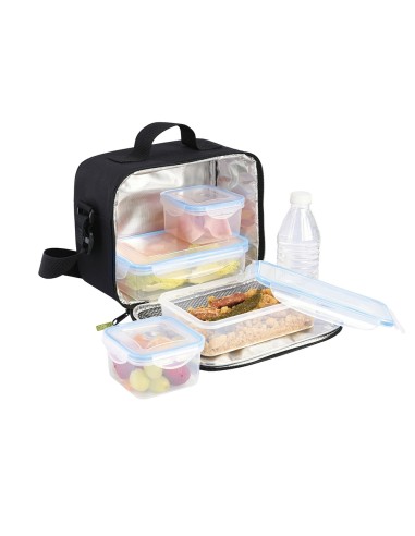 Bolsa Termica Con 4 Recipientes Hermeticos Plastico (2x800 ml + 2x400 ml.)