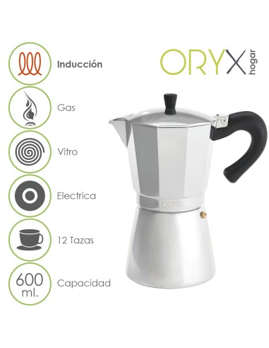 Cafetera Inducción Aluminio 12 Tazas (600 Ml.)