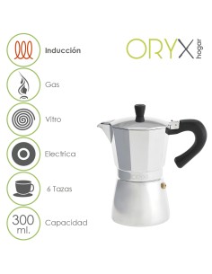 Cafetera Inducción Aluminio 6 Tazas (300 Ml.) 2