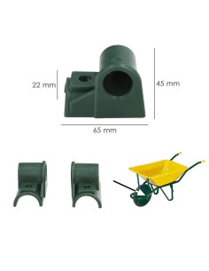 Cojinete Plastico Para Carretilla Obra Amarilla 1 Agujero (Juego de 2 piezas) 2