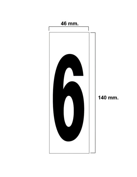 Numero Adhesivo 46x140 mm. Nº 6 / 9