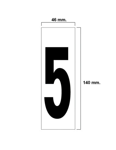 Numero Adhesivo 46x140 mm. Nº 5