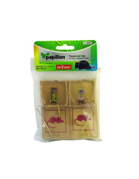 Trampas ratones madera 9.8 x 4.8 cm. (2 unidades)