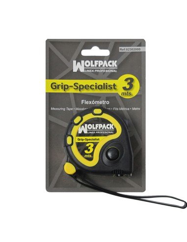 Flexometro 3 Metros Con Freno Wolfpack Grip Special