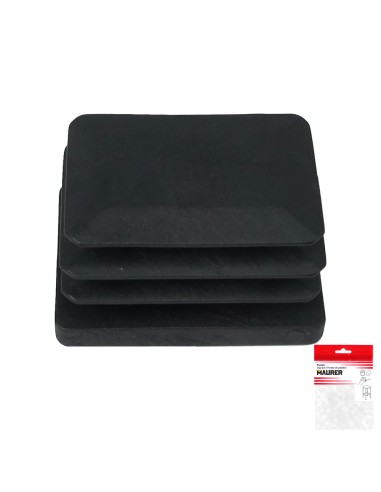 Contera Rectangular Negra 25x35mm. Blister 4 piezas.