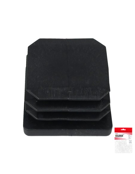 Contera Cuadrada Interior Negra 35x35 mm. Blister 4 piezas.
