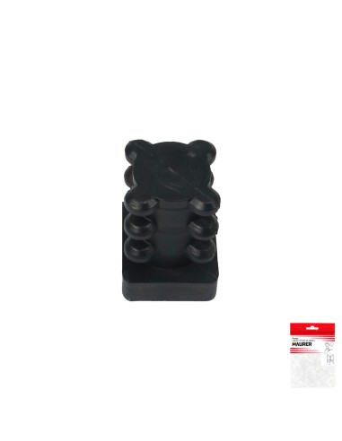 Contera Cuadrada Interior Negra 16x16 mm. Blister 4 piezas.