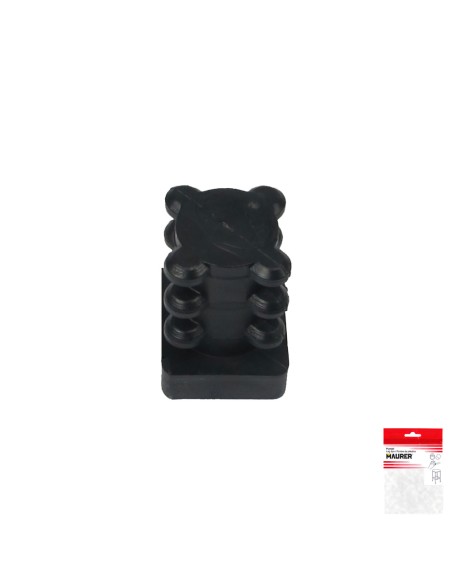 Contera Cuadrada Interior Negra 16x16 mm. Blister 4 piezas.