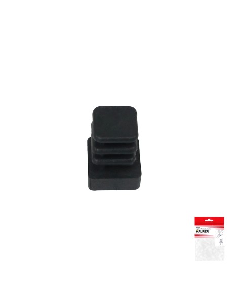 Contera Cuadrada Interior Negra 12x12 mm. Blister 4 piezas.