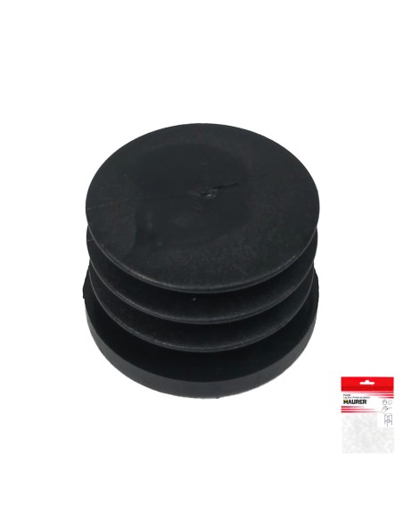 Contera Redonda Interior Negra 32mm. Blister 4 piezas.