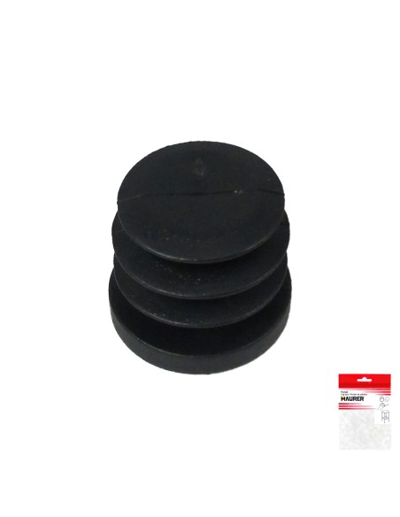 Contera Redonda Interior Negra 25mm. Blister 4 piezas.