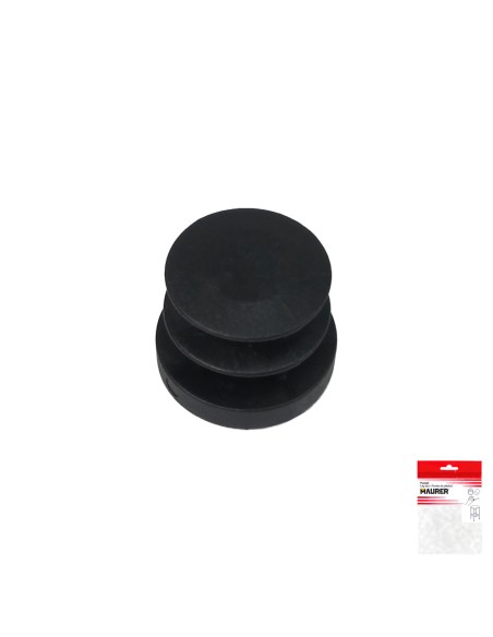 Contera Redonda Interior Negra 20mm. Blister 4 piezas.